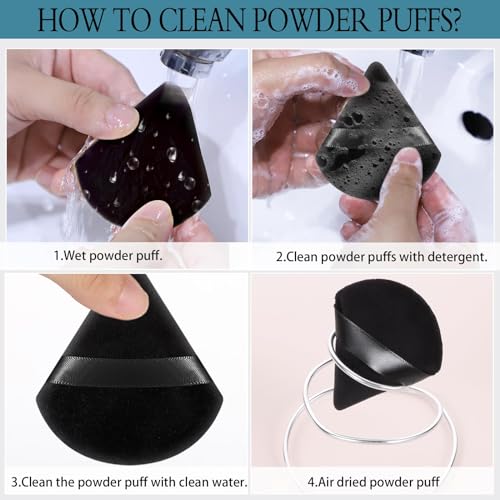 image for Pimoys 6 Pieces Powder Puff Face Triangle Makeup Puff for Loose Powder