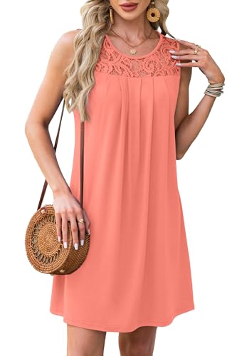 Summer Dresses for Women Sleeveless Lace Crewneck Sundress (S-3XL)4