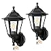 FUDESY 2-Pack Motion Sensor Exterior Light Fixture,Plastic Front Porch Light with 8W Edison Filament Bulbs,Waterproof Outdoor Lanterns for Garage,Yard,Patio,FDS616EPIRB2