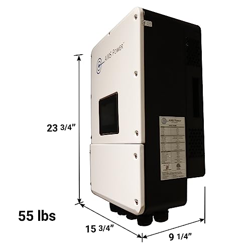 AIMS Power Hybrid Inverter Charger and Lithium Battery Cabinet - 4.6 kW Output 6.9 kW Solar Capacity - All-in-one Solar Inverter Charger with 230VDC 96AMPS 22,114 Watt Hours Master Battery