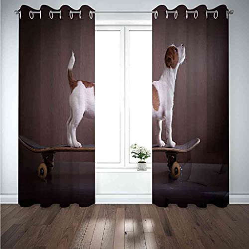 Rideau salon moderne isolant acoustique lot de 2 panneaux 264x242
