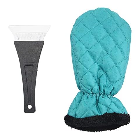 DHinkyoung Ice Scraper Mitten Waterproof Snow Removal with Antifreeze Glove Ice Scraper with Glove for Car Windscreen Cover
