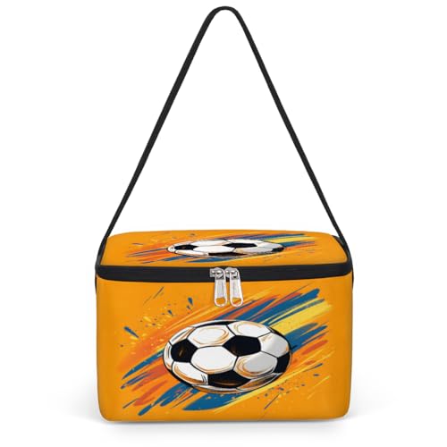 GzLeyigou Soccer Sport Ball Lunch Bags for Women Men 9 Cans, Hot & Cold Food Delivery Bag Insulated Grocery Bag Insulated Lunch Box Cooler Bag for Office Work Picnic Beach