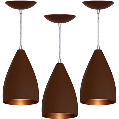 Kit 3 Pendentes Vegas (Café Textura / Bronze)