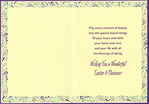 Designer Greetings Blessings To You : Seder Plate On Light Green Interfaith Easter/Passover Card #TOP1