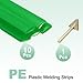 MECCANIXITY 10 Pcs Green Plastic Welding Rods 9.5mm x 250mm PE Flat Ribbon Welding Strip with Smoothing Tools for Repairing Water Tanks Forklift Pallets Trash Cans(0.4inch x 10inch)