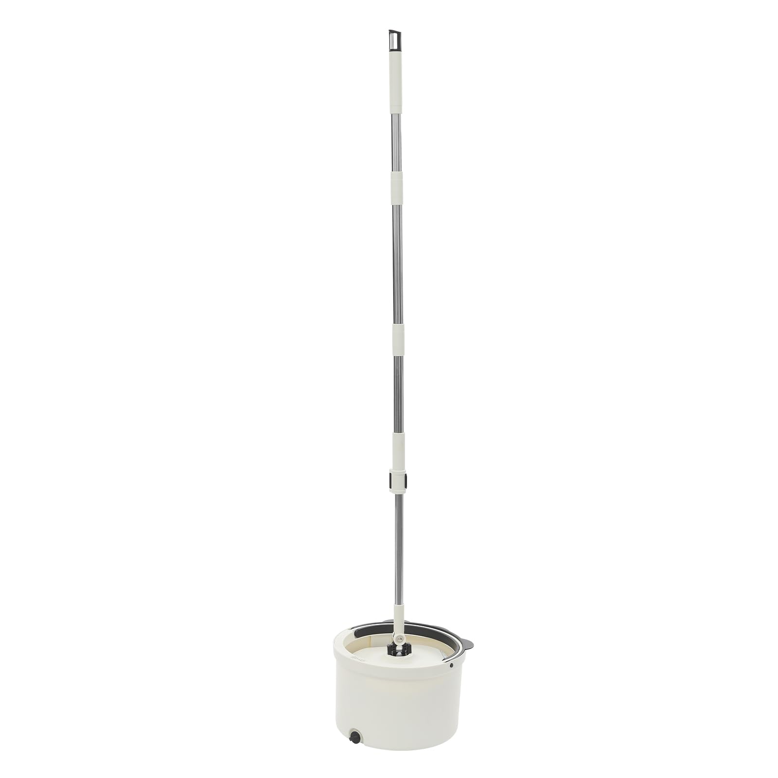 Juego de fregona con cubo, base de mopa, 22,5 x 22 x 132 cm, diseño ajustable, gira 360°, con triángulo cuadrado, 2 tipos de cabezales de fregona para dormitorio, cocina (negro y blanco)