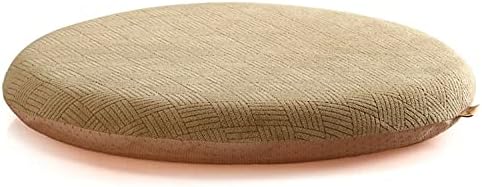 Round Seat Cushion Patio Chairs Pad Memory Foam Non Slip Round Stool Cushion Breathable Comfort and Softness Outside Seat Cover Washable Sit Cushions (Light tan, Diameter 20 ")