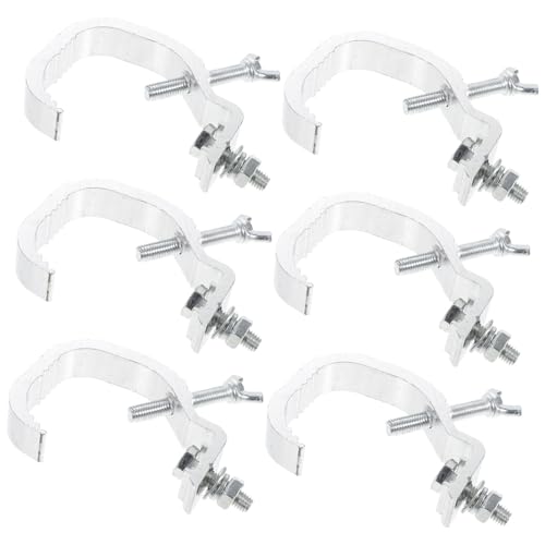 ULTECHNOVO 6pcs Aluminum Alloy Stage Light Hooks, 20mm Wide Metal Lamp Clips for Truss, Moving Head and Beam Lights, Heavy Duty Lighting Accessories with 20kg Load Capacity for Concert and Event Use