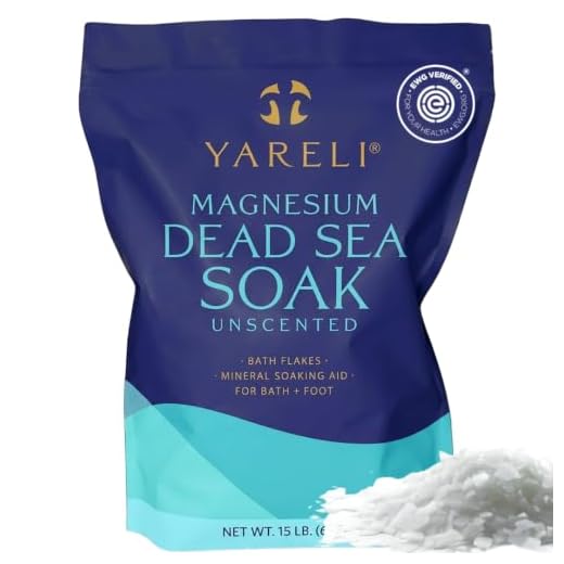 Yareli Magnesium Flakes, 15lb, Dead Sea Bath & Foot Soak, Alternative to Epsom Salt with Over 800,000mg of Magnesium Chloride Per Bag