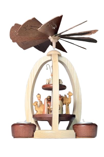 2-stöckige Weihnachtspyramide Christi Geburt Exklusiv - 28 cm - 100%...