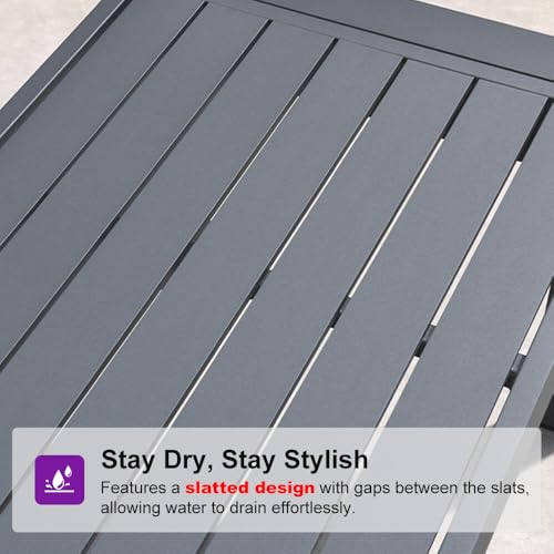 PURPLE LEAF 4-Piece Wicker Patio Conversation Set Aluminum Rattan Sofa Patio Furniture Set with Cushions and Coffee Table for Garden Backyard Grey