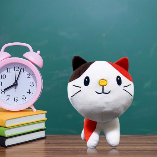 Image of Goldenhub Ball Cat Soft Toy - 25 CM | Multicolor Plush Cat in White & Orange | Round Stuffed Animal Toy for Kids | Cute & Soft Cat Toy Pillow Cushion