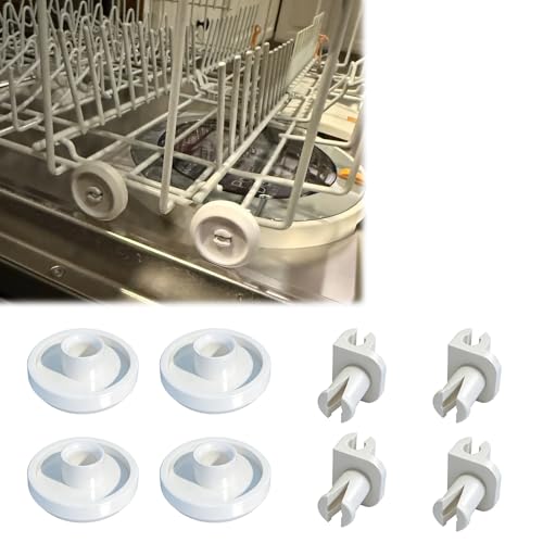Replacement rollers and brackets for Miele dishwashers - 4-pack, original parts replacements, easy-to-repair rollers and frame kit for smooth gliding.