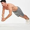JustSun Mens Shorts Casual Sports Joggers Shorts with Elastic Waist Zipper Pockets Dark Grey UK Medium #5
