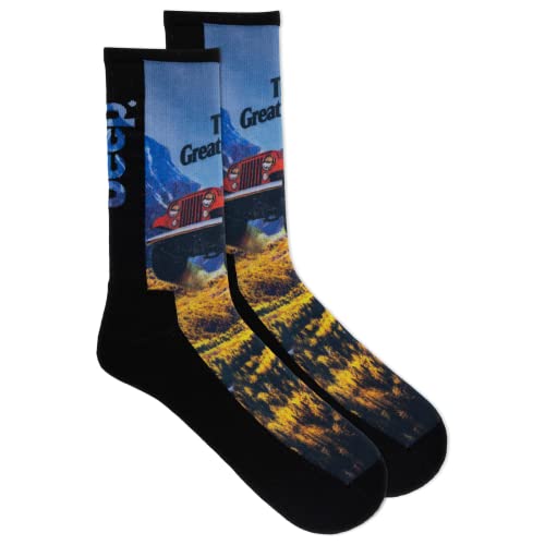 Jeep Men's Vintage Ads Crew Socks-1 Pair Pack-Lightweight Cushioned Comfort2