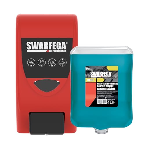 Distributeur mural Swarfega 4 L pour stopper le gaspillage de savon mains, corps, cheveux