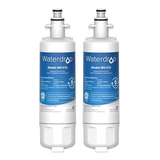 Waterdrop 257760 Kühschrank Wasserfilter, Kompatibel mit CNRAH-257760 125950 NR-B53V1 NR-B53V1-WB/X1D NR-BG53V2 NR-BG53VW2 NR-B53V2-XE NR-B54X1-WB/E EcoAqua EFF-6032B AH-PCN (2X)