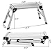 Giantex Work Platform Aluminum Step Ladder Drywall Safe CE Approved of Capacity 330 LBS Heavy Duty Portable Bench Folding Ladders Stool w/Non-Slip Mat (Silver)