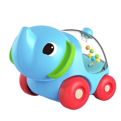 Image of ToyBharat Pop Pop Elephant Free Wheel Toy Features Vibrant Multicolour Designs and Smooth Battery-Free Rolling Action. Perfect for Kids Ages 1 to 6, Encouraging Activity