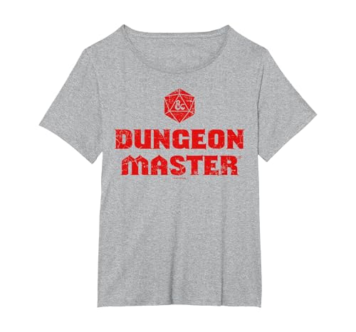 Image of Dungeons & Dragons Dungeon Master Logo T-Shirt, Women's Plus, Heather Grey, 5X