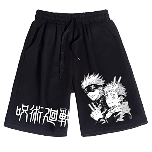 DIOMMELL JJK Shorts with Drawstring Anime Gift Black