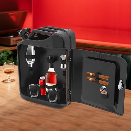 GIDRLL Tanica bar in metallo, minibar con serratura con scomparti