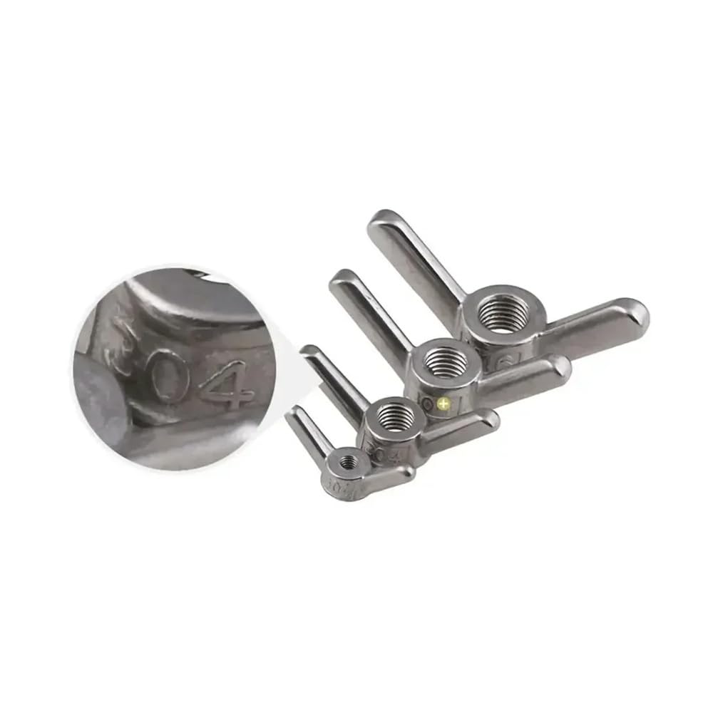 Nakrętki motylkowe dokręcane ręcznie Nakrętki motylkowe ze stali nierdzewnej 304, opakowanie 9 sztuk, różne rozmiary(M6(1pcs))