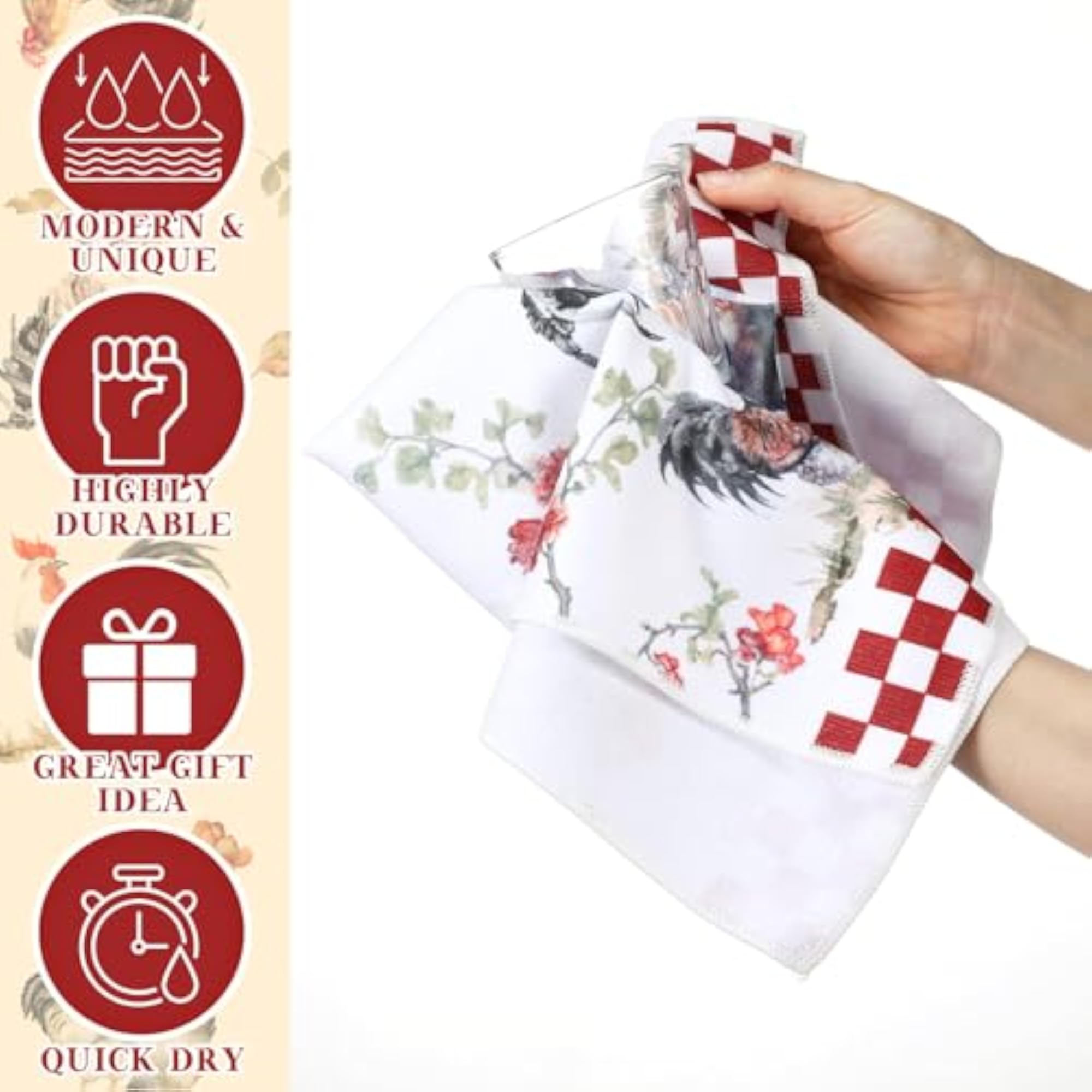 6 Pcs Kitchen Towels Dish Cloths, Nature Modern Design