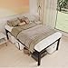 HOBINCHE 18 Inch Metal Twin Bed Frame No Box Spring Needed - Easy Assembly Heavy Duty Noise Free Narrow Bedframes - Single Black Basic Steel Slats Platform with Storage