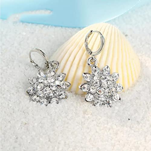 Ensemble collier et boucles d'oreilles 925 en argent à motif fleurs