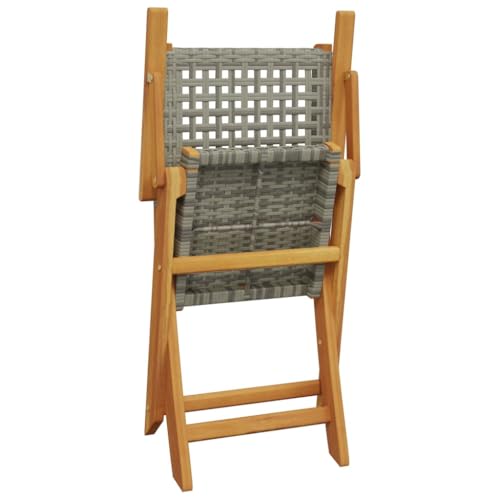 Tables basses de table et chaises pliantes en bois massif gris - 8