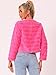 Allegra K Women's Faux Fur Coat Long Sleeve Cropped Fluffy Jacket Collarless Casual Winter Warm Outwear Large Hot Pink