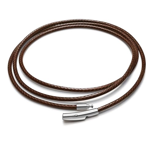 Hoyazvet 2mm 3mm �h���ґg���U�[�l�b�N���X�R�[�h �j�����p | �u���b�N&�X�e�����X�X�`�[���N���X�v�t���h�� | �y���_���g�p�_�[�N�u���E��/�u���b�N���b�N�X���[�v�`�F�[�� ����16~30�C���` (�M�t�g�{�b�N�X), Length 26 I