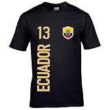  FanShirts4u Herren Fan-Shirt Jersey Trikot - Ecuador - T-Shirt inkl. Druck Wunschname & Nummer WM (5XL, Ecuador/schwarz)