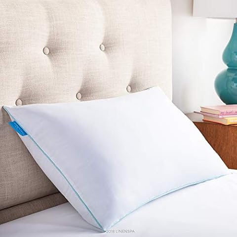 Linenspa Shredded Memory Foam Pillow with Cooling Gel - Bed Pillow for Back, Side and Stomach Sleepers, 74 x 48 cm Cover