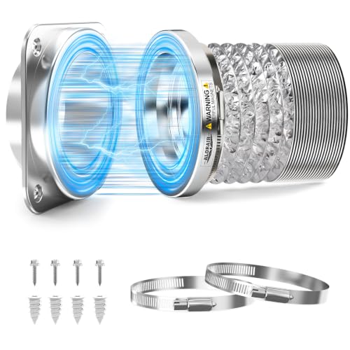 Image of ALORAIR Magnetic Dryer Vent Connector Kit DV180, 4-Inch Quick Connect | Easy Lint Cleaning, Airtight Magnetic Coupling, Includes 2.6 Ft Aluminum Dryers Vent Hose and Clamps