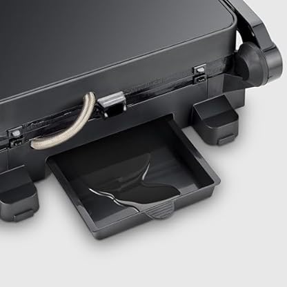 SEVERIN SEVINI Lite, Kontaktgrill für Fleisch, Fisch & Gemüse, Keramikbeschichteter Sandwich-Maker für fettfreies Grillen, Indoor-Grill bis zu 220°C Hitze, 1.800 W, schwarz, KG 2398 – Bild 6