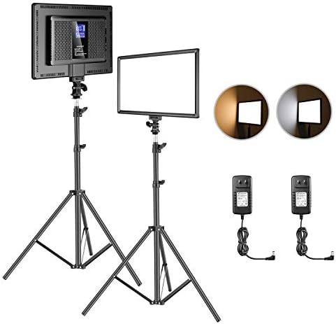 Neewer LED Video Lighting Kit with 75inch Light Stand: 2-Pack 384...
