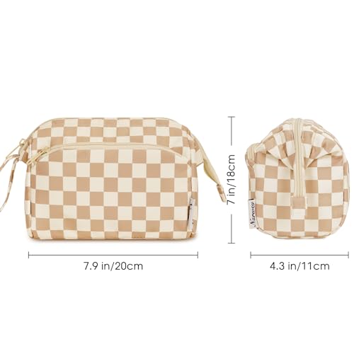 Image of Narwey Travel Makeup Bag Toiletry Bag, Wide Open Cosmetic Bag for Women