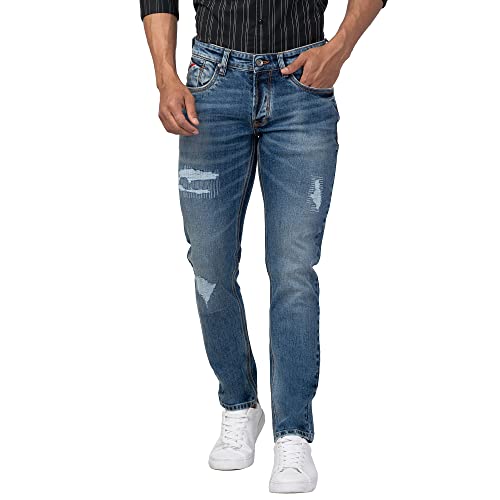 Image of Spykar Men's Slim Fit Low Rise Casual Jeans