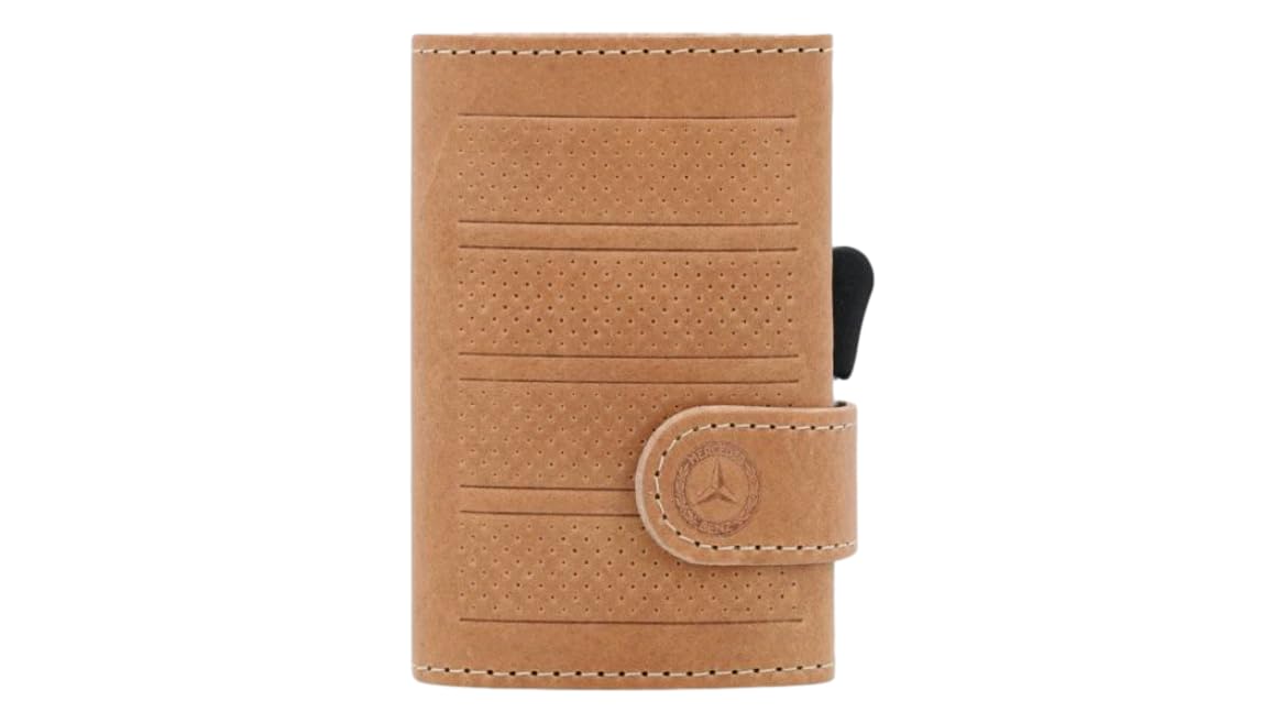 Mercedes Mini Leder Geldbörse Farbe Cognac braun RFID geschützt Rindsleder