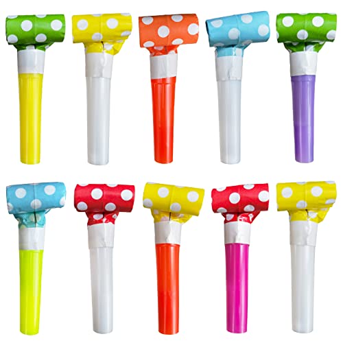 10 pcs Party Blower Party Noisemakers Blowouts Whistles Party Favors for Kids Birthday Party, Random Color