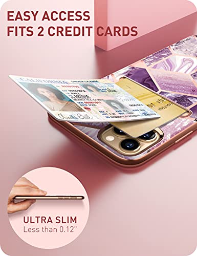 Image of i-Blason Cosmo Wallet Case for iPhone 13 Pro 6.1 inch (2021 Release), Slim Designer Wallet Protective Case with Card Holder Ameth