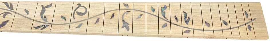 Yinfente Unfinished Electric Guitar Fretboard 24 Fret 25.5inch Guitar Parts Replacement (Maple Wood Colored Inlay)