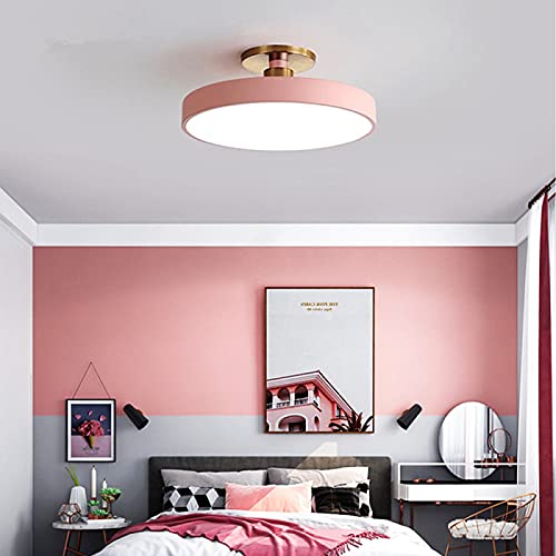 Plafonnier LED rond macaron moderne avec éclairage 3 couleurs interchangeables