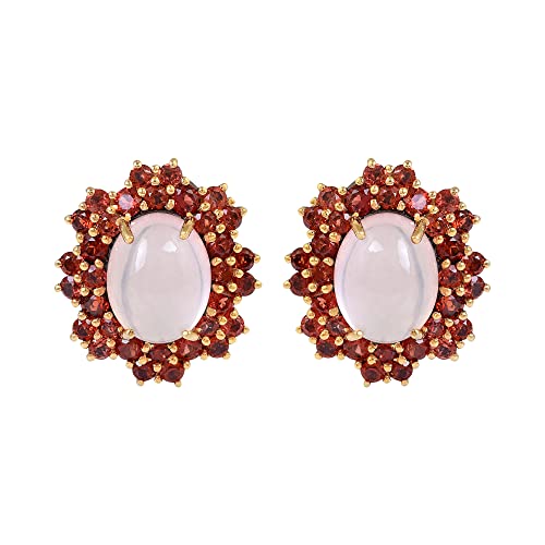 Boucles d'oreilles quartz rose et grenat pour sublimer vos tenues de soirée chic