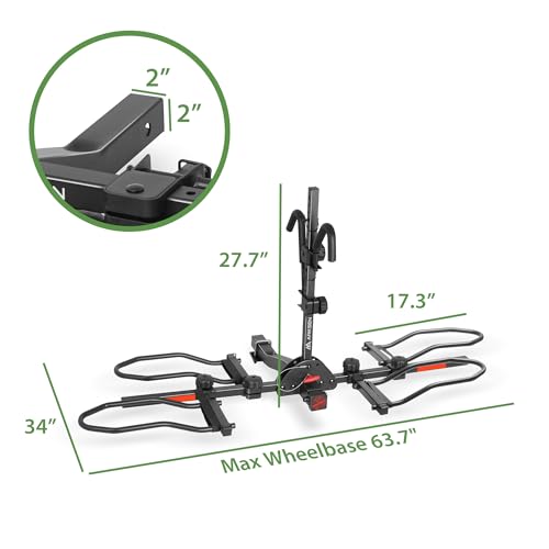 Image of ARKSEN Hitch Bike Rack for 2 Bikes, Up to 75 lbs Each (150 lbs Total)