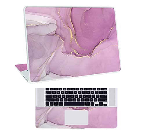 Inkykart Marbel D12 Top+Wrist Pad Vinyl Laptop Skin/Sticker/Cover for 15 to 15.6 Inches Laptops Laminated-Removable-HD Quality Compatible for Hp-Dell-Sony-Lenovo-Asus etc.(15x10 Inches)
