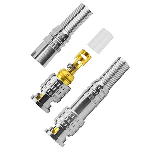 WMYCONGCONG Lot de 20 Connecteurs coaxiaux mâles BNC RG59 RG6 coax Terminal à visser Connecteur laiton pour CCTV Sécurité Utilisation de la caméra de surveillance vidéo – vue 5